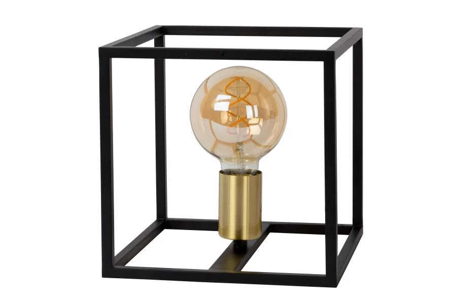 Lucide RUBEN - Lámpara de mesa - 1xE27 - Negro - apagado